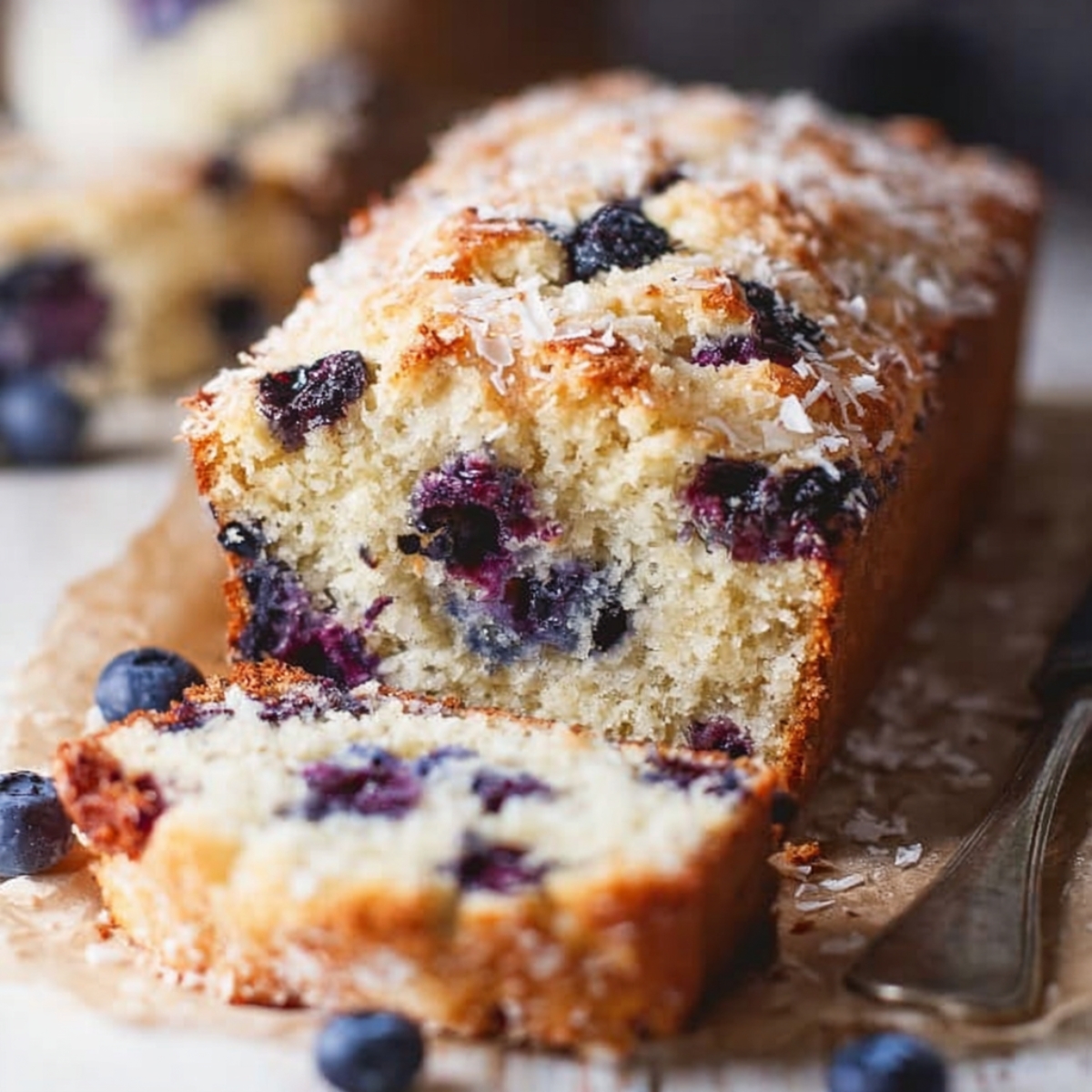 Easy One-Bowl Blueberry Coconut Muffin Cake for Breakfast or Treat